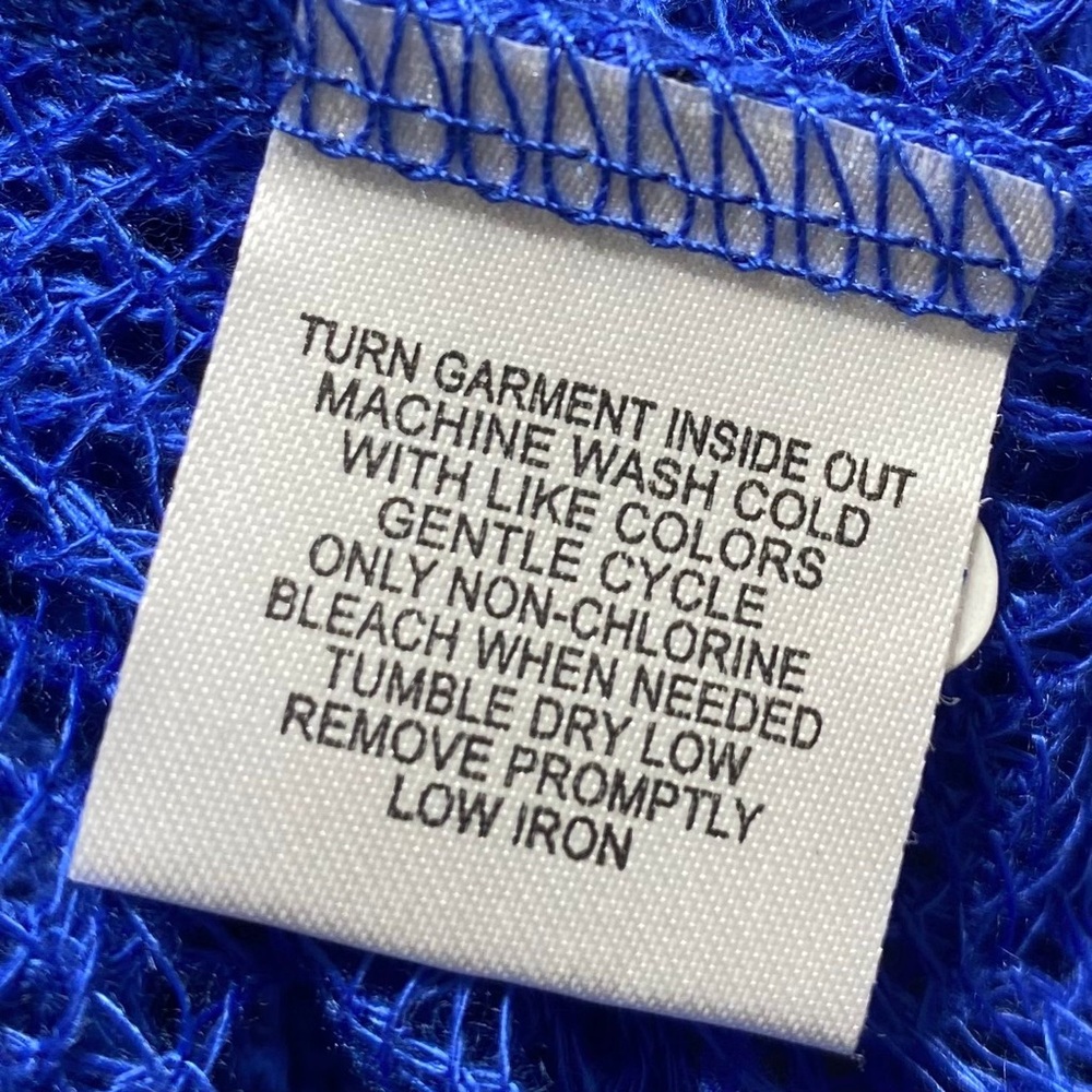 French Laundry Womens Open Knit Button Front Cardigan Size 14/16 Royal‎ Blue - Picture 6 of 7